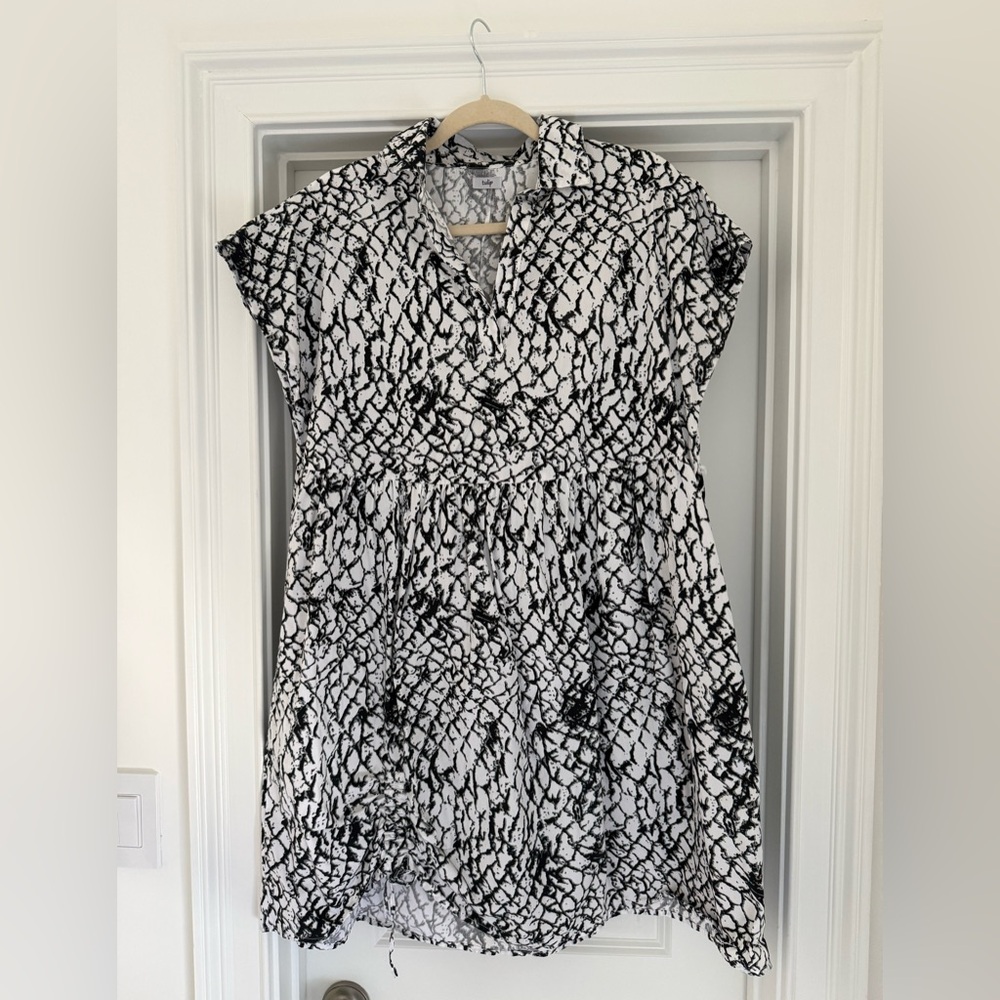 Tulip Black and White Cotton Dress